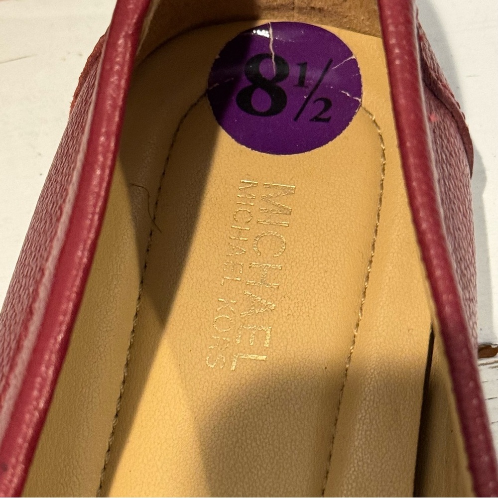 Women’s Michael Kors Deep Red Cranberry Leather Loafers Size 8 1/2 - Picture 11 of 12